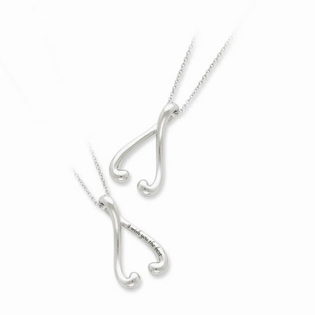 Mia Diamonds Semi-Solid 925 Sterling Silver Polished I Wish You the Best 18in Necklace (The Best Silver Polish)