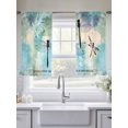 thumbnail image 4 of Dragonfly Sheer Curtains 2 Panels Set Animal Teal Green Yellow Gradient Text Sheer Window Curtains Light Filtering Rod Pocket Voile Drapes for Bedroom Living Room 52"x54", 4 of 8