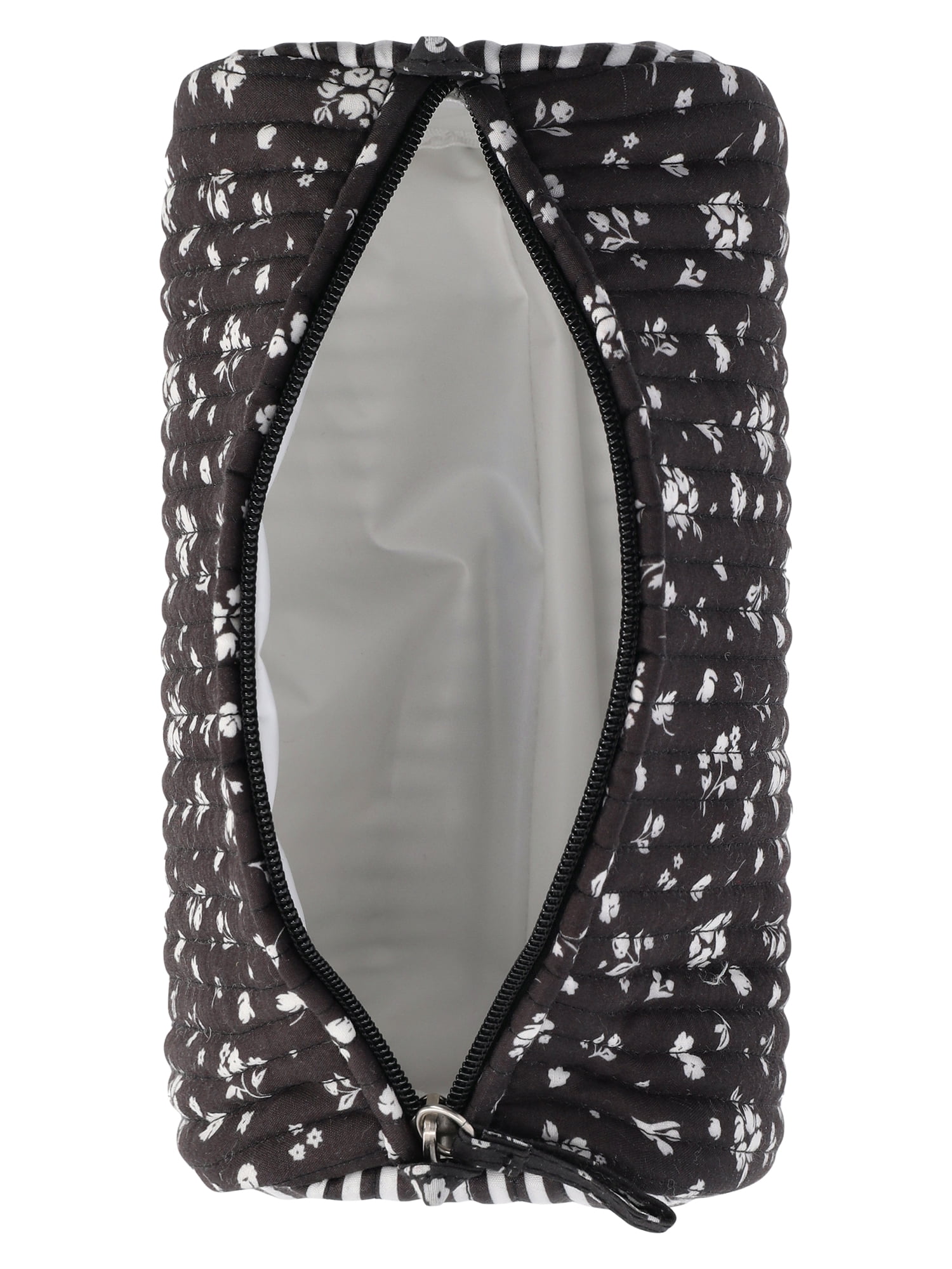 No Boundaries Women's Quilted Pouch and Hair Scrunchie Set, 2-Piece, Balck Ditsy/Floral