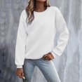 thumbnail image 2 of Sweaters For Women Oversized Crewneck Long Sleeve Fleece Pullover Top Soft Comfy Fashion Casual Winter Outfit M Womens Sweaters, 2 of 7