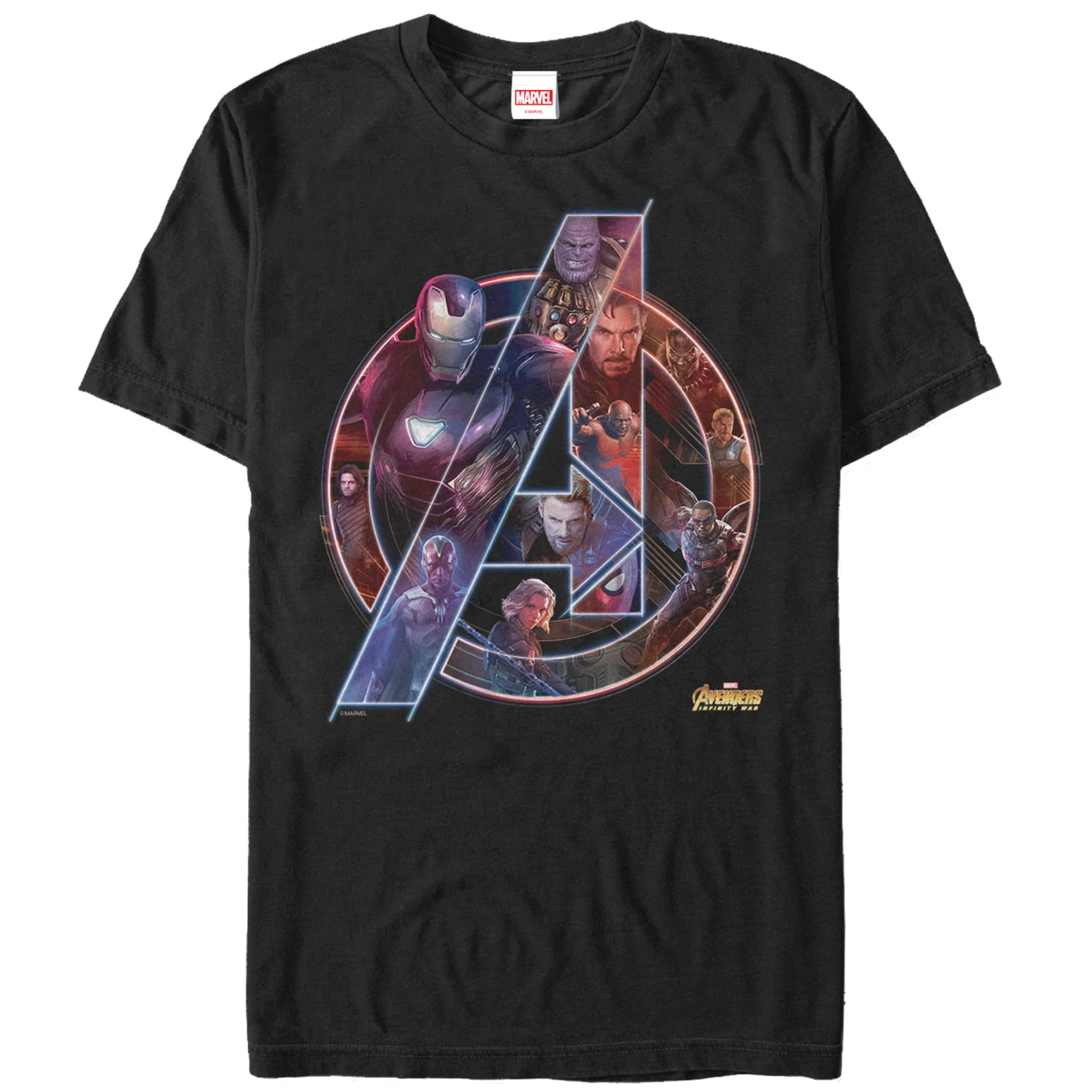 Marvel Avengers Infinity War Logos t-shirt NWT Large