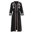 thumbnail image 3 of Aislor Girls Kids Muslim Islamic Abaya Long Sleeve Zipper Gown Middle East Girls Maxi Dress Black 150, 3 of 7