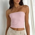 thumbnail image 4 of Timegard Tube Tops for Women Cropped Sleeveless Strapless Tops Comfy Skinny Solid Color Casual Tank Tops, 4 of 5