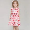 thumbnail image 3 of GYRATEDREAM Toddler Girls Summer Dress Kids Flared Sleeve Ruffle Hem A-Line Sundress Casual Midi Dresses 1-10Years, 3 of 4