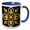Blue/White, variant on 3drose, Glam Image of Gold Celtic Flower Design, 15oz Mug