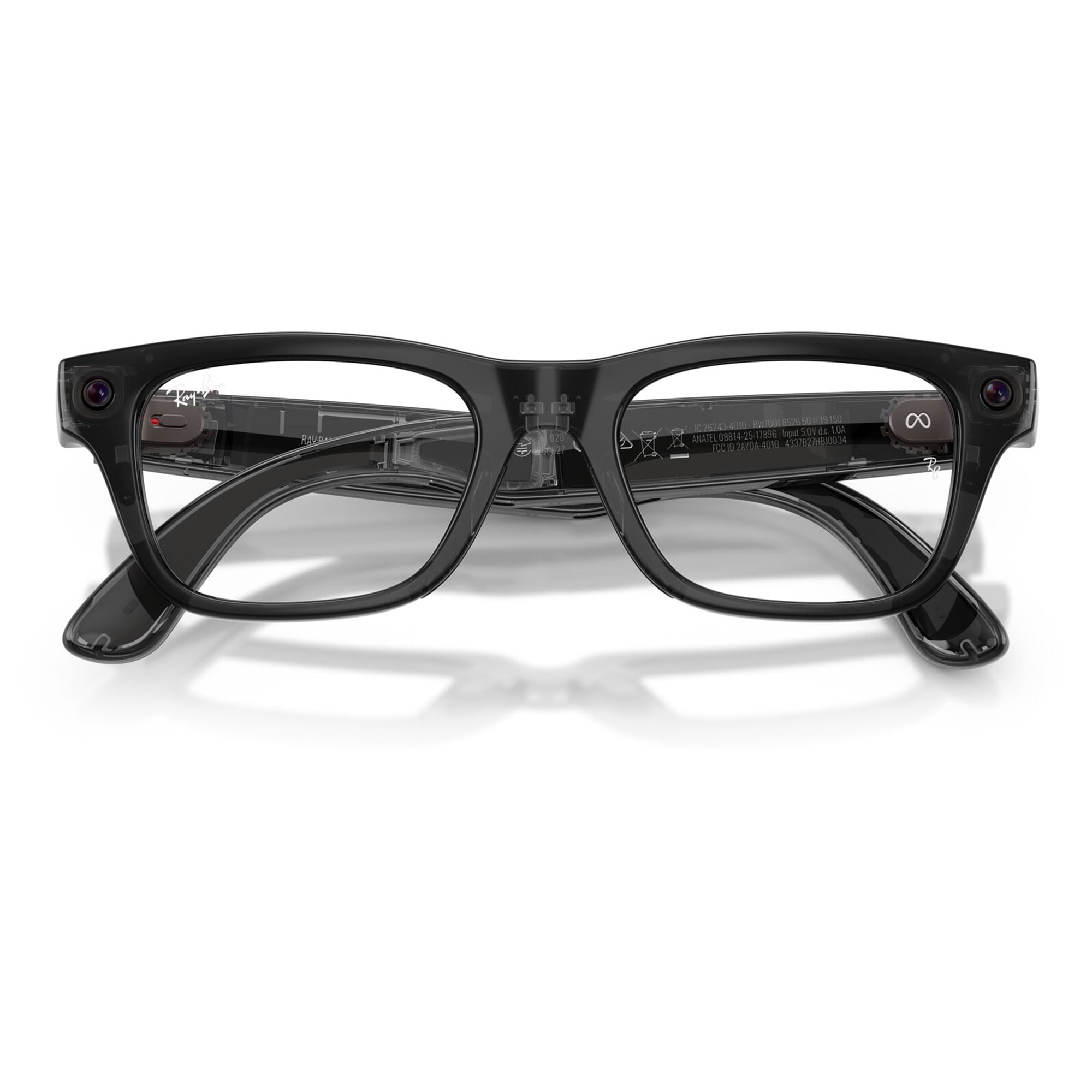 Ray-Ban Unisex Size 54 AI Smart Meta Gen 2 Blayzer Optics Glasses with Charging Case, Transparent Black/Clear