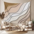 thumbnail image 2 of Beige Ombre Large Tapestry for Bedroom Wall Hanging Tapestry, Modern Geometric Abstract Aesthetic Cream Ceiling Backdrop Tapestries Poster Blanket Wall Decor for Teens Room Living Room Dorm 85" x 90", 2 of 8