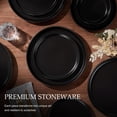 thumbnail image 4 of Vesteel 12-Piece Dinnerware Set for 4, Ceramic Plates and Bowls Set, Handcrafted Stoneware Dishes Set for Family Restaurant, Microwave & Dishwasher Safe - Matte Black, 4 of 11