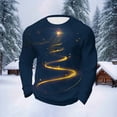 thumbnail image 1 of Amzcrzy Sudadera Para Hombre Con Estampado Navideño, Manga Larga, Cuello Redondo, Azul Oscuro, 2Xl, 1 of 4
