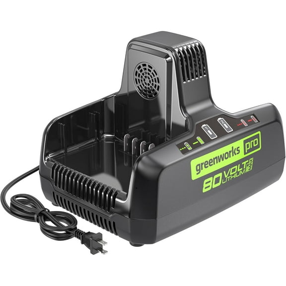 Greenworks PRO 80V 8A Dual Port Rapid Charger | Genuine Battery Charger | Compatible Tools with 75 80V Tools