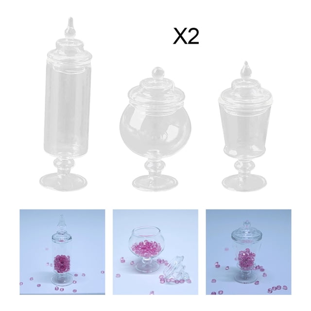 Mini tarro de Cristal perfke de simulación 6 Uds Modelo a Escala 1:12 para casa de muñecas