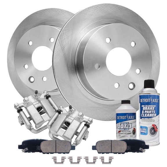 Detroit Axle - Rear Brake Kit for 2003 2004 2005 Infiniti G35 Nissan 350Z Disc Brake Rotors Brake Calipers Ceramic Brakes Pads Replacement
