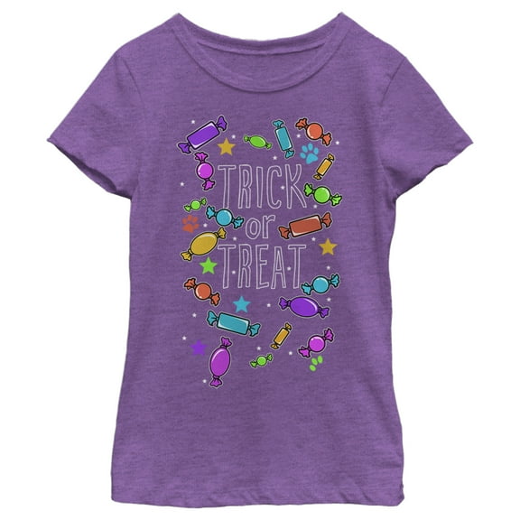 Girl's Lost Gods Halloween Candy Explosion Graphic Tee Purple Berry Large