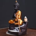 thumbnail image 3 of Soporte de incienso de Buda, coleccionables, decoración antigua para el hogar, , estatua de Buda sentada, incensario para escritorio, sala de, 3 of 9