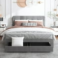 uhomepro Upholstered Platform Bed Frame, Modern Queen Size Storage Bed Frame with Upholstered