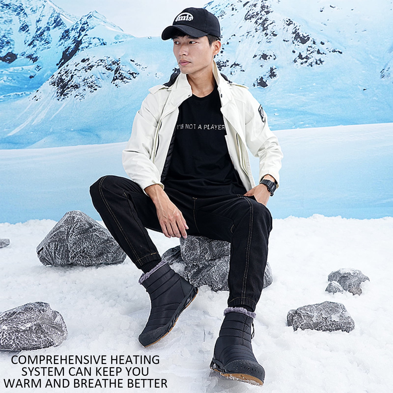 Cyiecw Snow Boots for Men Women Waterproof Lightweight Trekking Boots Anti-slip Winter Boot Outdoor Comfortable Warm Fur Lined Hiking Shoes