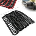 thumbnail image 3 of ZSWAL Auto Black 7pcs Front Grille Grill Mesh Frame Inserts Cover Rings Trims Cover Fit for Jeep Wrangler TJ 1997-2006, 3 of 5