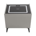 thumbnail image 3 of Light Grey Smart Nightstands with Fingerprint Lock Drawer, Wireless Charging Station, USB Port, Nightstand with 3 Color LED Lights and Speaker, Modern Wooden End Side Table 2 Drawers, 3 of 16