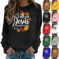 thumbnail image 5 of Fancifize Womens Fall Sweatshirt Long Sleeve Crew Neck Casual Top Pullover Fleece Shirt Cute Autumn Graphic Comfortable Clothes, 5 of 5