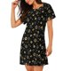 thumbnail image 2 of Fotbe Gold Dog Paw Bata de Dormir para Mujer con Estampado, Camisón de Algodón de Manga Corta, Ropa de Dormir Casual, 2 of 6
