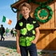 thumbnail image 5 of Blusa y camisa de manga corta con cuello vuelto, moderna e informal, con estampado del Día de San Patricio, con bolsillo, para uniforme escolar, para niños y niñas de 2 a 15 años., 5 of 7