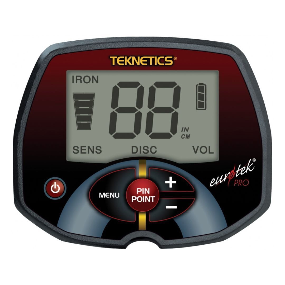 Teknetics Euro-Tek Pro Metal Detector with Tek-Point Pinpointer, 11-Inch DD Searchcoil, and Cover (Red)