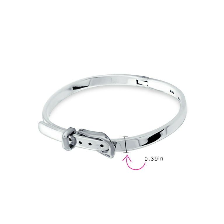925 Sterling Silver Belt Buckle Bangle Bracelet 7.5 Inch - Walmart.com