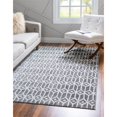 thumbnail image 2 of Unique Loom 3149100 7 x 10 ft. Matrix Trellis Diamonds Rectangular Rug, Gray, 2 of 2