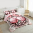 thumbnail image 3 of Feelyou Pink Xmas Ball Bedding Comforter Set, Dreamy Christmas Plant Botanical Twin Comforter Sets, Teen Kid Boy Girl Reversible Bedding Set, Lightweight Room Decor, 2pcs, 3 of 8