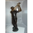 thumbnail image 3 of Nifao Teen boy plays golf Bronze Statue – Outdoor Garden Decor Sculpture, 18"L x 13"W x 57"H, 3 of 14