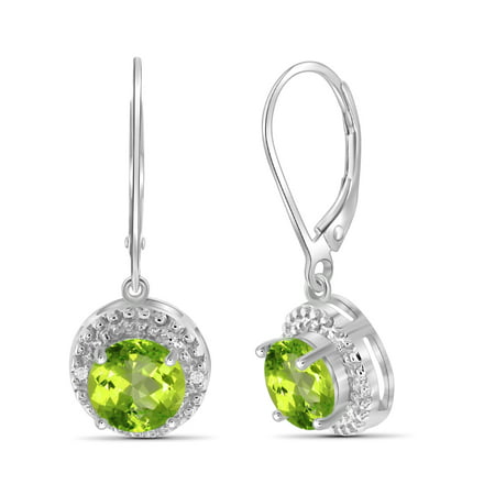 JewelersClub 2 3/4 Carat T.G.W. Peridot And White Diamond Accent Sterling Silver Drop Earrings