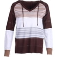 thumbnail image 2 of Sudadera con capucha para mujer, suéteres con bloque de color, manga larga, sudaderas con capucha, 2 of 8