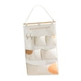 thumbnail image 3 of Bolsas de almacenamiento para colgar sobre la puerta, de lona, ​​con ganchos, impermeables. 5 bolsillos color caqui, 3 of 9