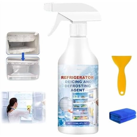 Defrosting Spray for Fridge Freezer, 4oz Fast-Acting Freezer Defroster Spray to Quickly Remove Ice, Refrigerator Cleaner & Ice Remover