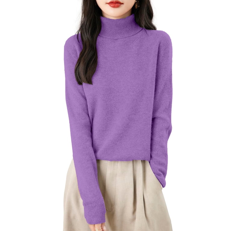 Women's 100% Merino Wool Seamless Sweater Turtleneck First-Line