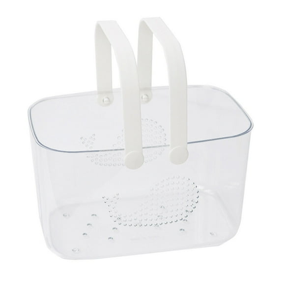 WORGEOUS Cesta de ducha, organizador de baño, cesta de almacenamiento de plástico con asa