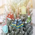 thumbnail image 3 of Juego de 6 piezas de adornos para árboles de Navidad, juego colgante de madera, árbol colgante en colores elegantes, decoración navideña MFZFUKR 2034475-1, 3 of 8
