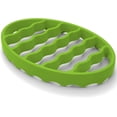 thumbnail image 1 of Senril Silicone Roasting Rack, Steamer Rack for Baking Canning Cooking Steaming, Silicone Pressure Cooker Roasting Accessories Compatible with 6-quart and 8-quart cookers (Oval, Green), 1 of 7