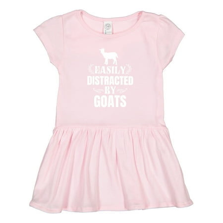 

Inktastic Easily Distracted by Goats Gift Toddler Girl Dress