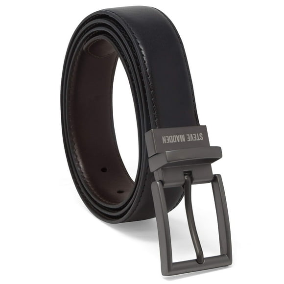 Cinturón Steve Madden para hombre de piel negro/marrón talla 46 US