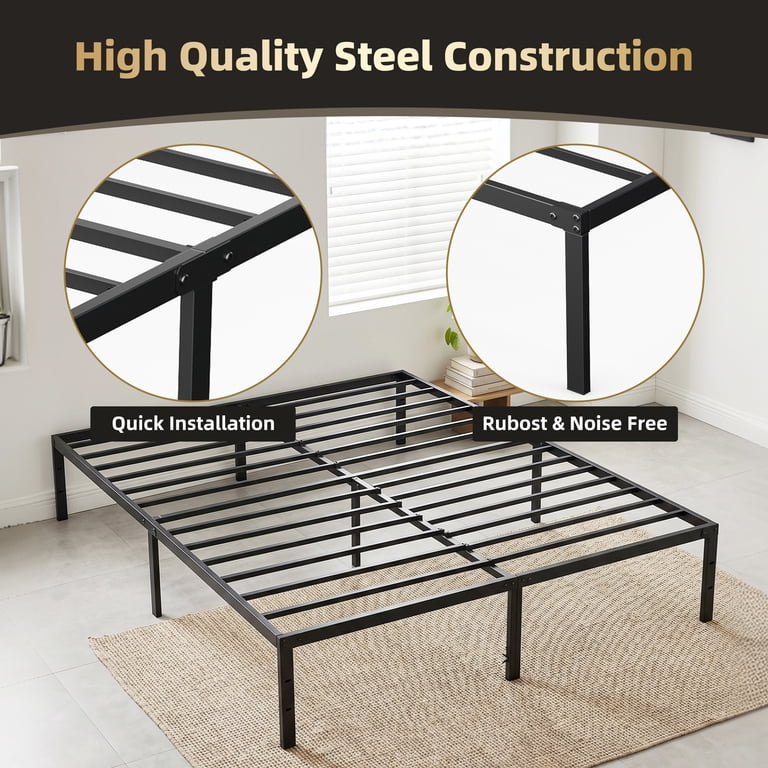 EDX 12" Metal Platform Bed Frame, King photo 3