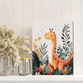 thumbnail image 2 of Qisvanset Framed Canvas Wall Art, 12x16 Inch Pink Dinosaur Girl Kids Nursery Wall Art, 2 of 5
