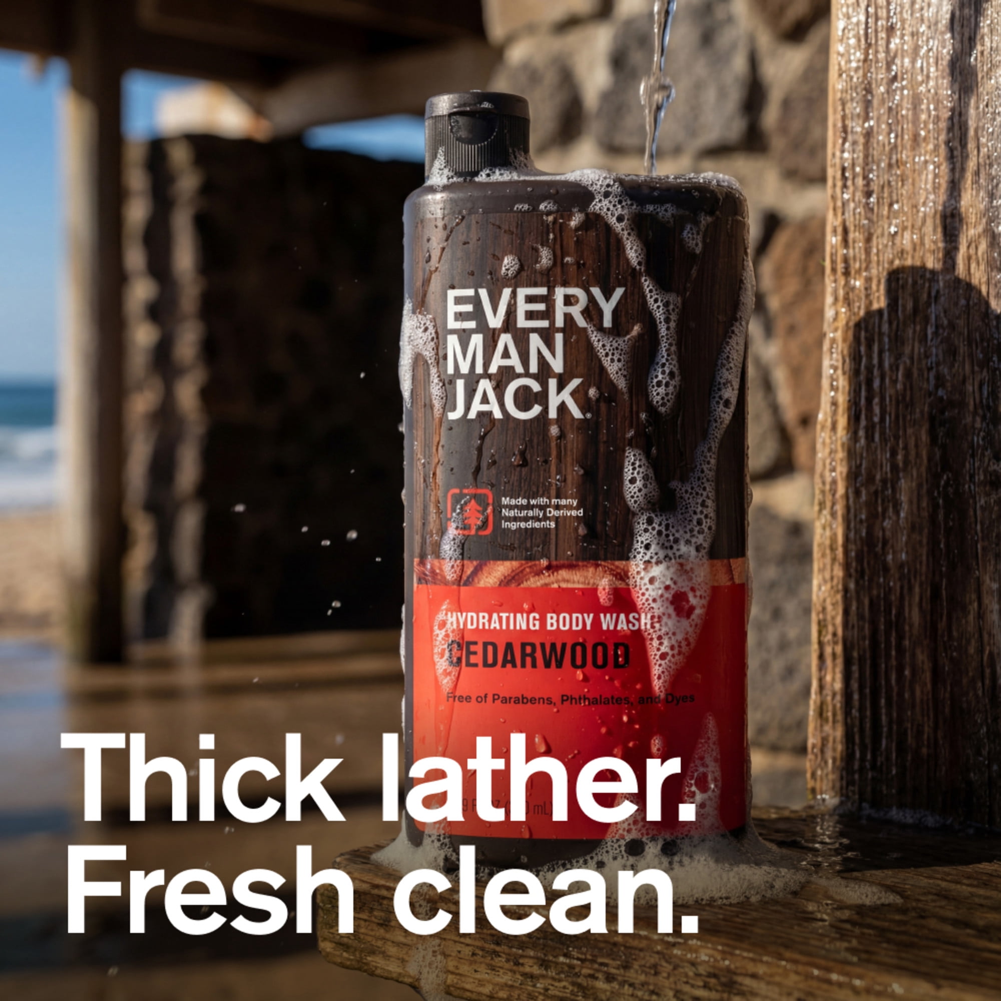 Every Man Jack Cedarwood Hydrating Body Wash for Men, Naturally Derived, 16.9 oz
