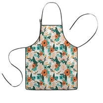 Pioneer Flower Floral Print Pattern Kids Aprons for Girls and Boys,Adjustable Neck Strap Toddler Aprons for Kids Cooking Baking