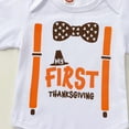 thumbnail image 5 of 3Pcs Newborn Baby Boys Girls Thanksgiving Day Outfits Print Long Sleeve Romper + Turkey Print Pants + Hat, 5 of 12
