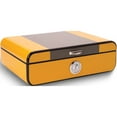 thumbnail image 2 of Fashion Carbon Fiber And Yellow Lacquered 25 Cigar Humidor (11 X 7.75) Made In China gm13368, 2 of 5