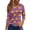 7# Purple, variant on Womens 3/4 Sleeve Tops Halloween Crewneck Print Causal Loose Fit Three Quarter Sleeve T Shirts Black 3XL
