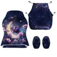 thumbnail image 2 of Xoenoiee Galaxy Butterfly Moon Rose Flower Pattern Gaming Chair Cover Set, Stretchable Game Chair Slipcovers with 2 Armrest Covers, Scratch-Proof Gamer Desk Chair Covers for Computer Office Seat, 2 of 7