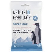 Natural Essentials Kids Fever-Eez Cool Care Forehead and Body Cooling Wipes for Kids and Babies, 32 Ct