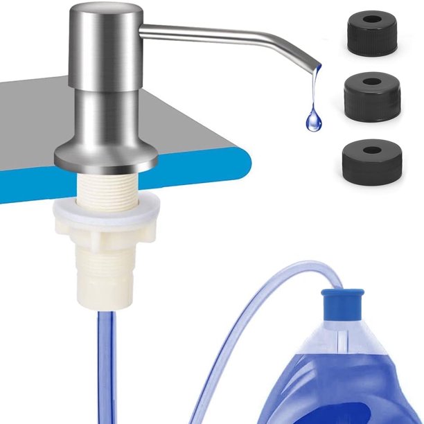 BTideas Dispensador de Jabón para Fregadero de Cocina, Dispensador de Jabón para Encimera de Cocina con Tubo de Extensión de 47"